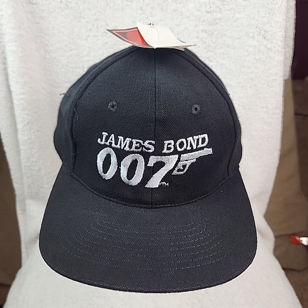 VTG James Bond 007 Tomorrow Never Dies Black Snapback Hat Cap New With Tag 1997